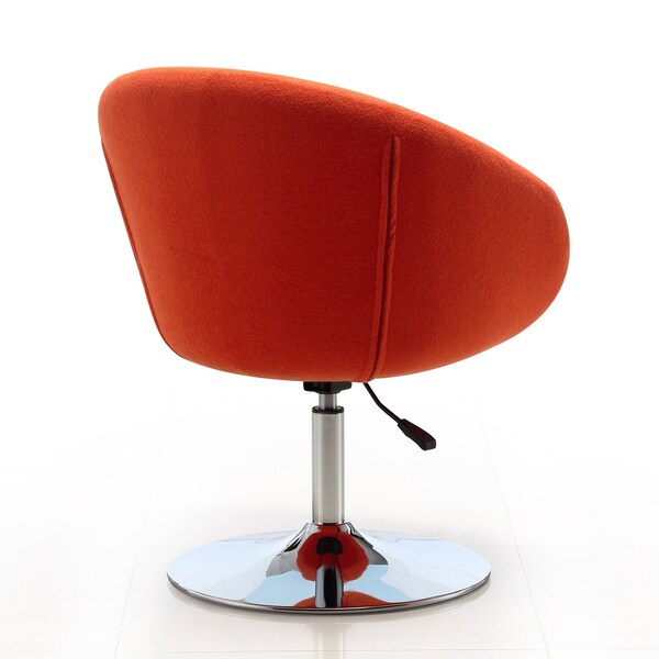 Manhattan Comfort Hopper Swivel Adjustable Height Chair in Orange and Polished Chrome (Set of 2) - 2-AC036-OR
