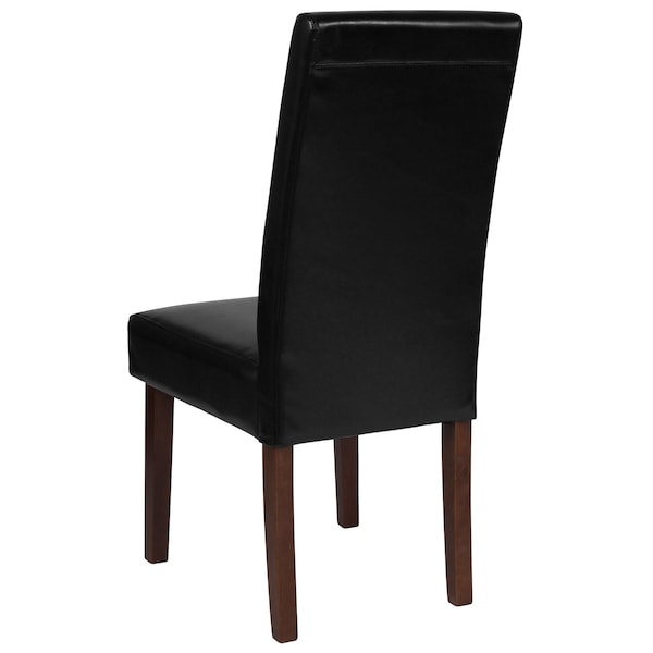 Flash Furniture Black LeatherSoft Parsons Chair with Mahogany Legs - QY-A37-9061-BKL-GG
