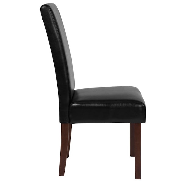 Flash Furniture Black LeatherSoft Parsons Chair with Mahogany Legs - QY-A37-9061-BKL-GG