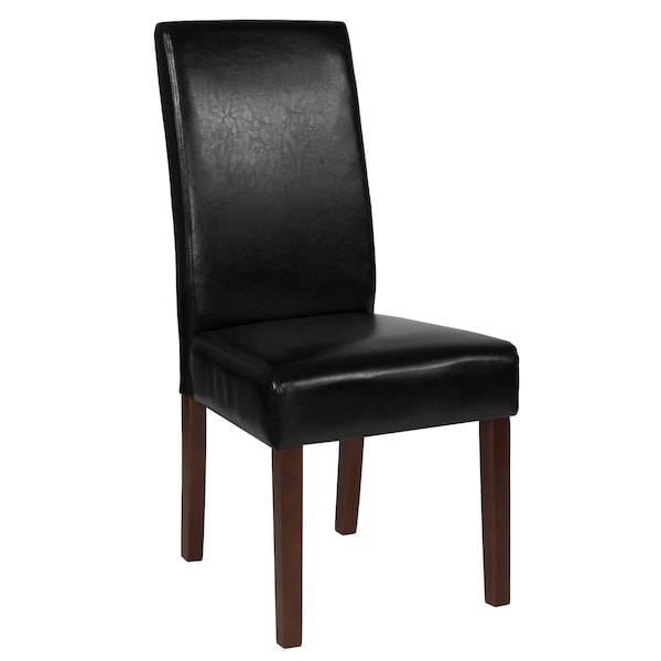 Flash Furniture Black LeatherSoft Parsons Chair with Mahogany Legs - QY-A37-9061-BKL-GG