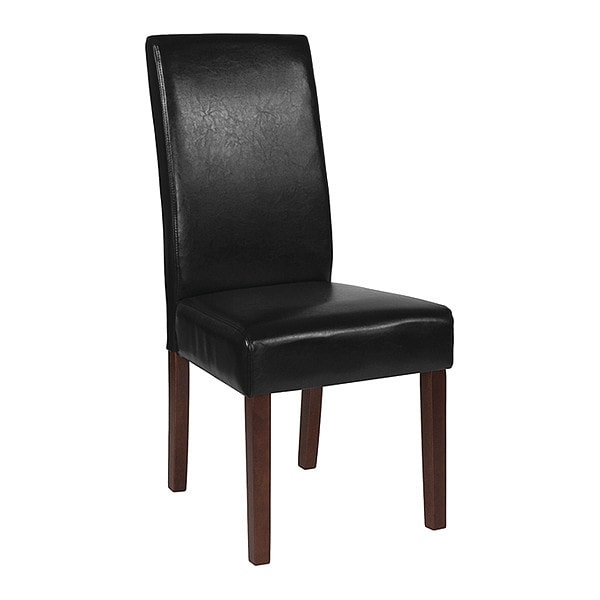 Flash Furniture Black LeatherSoft Parsons Chair with Mahogany Legs - QY-A37-9061-BKL-GG