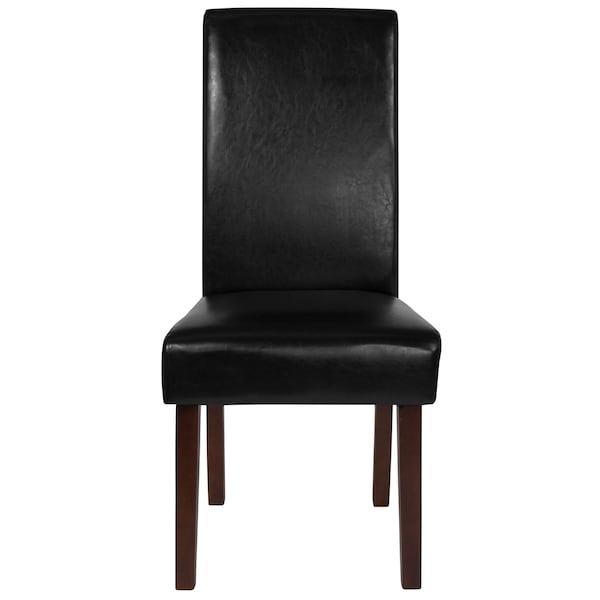 Flash Furniture Black LeatherSoft Parsons Chair with Mahogany Legs - QY-A37-9061-BKL-GG