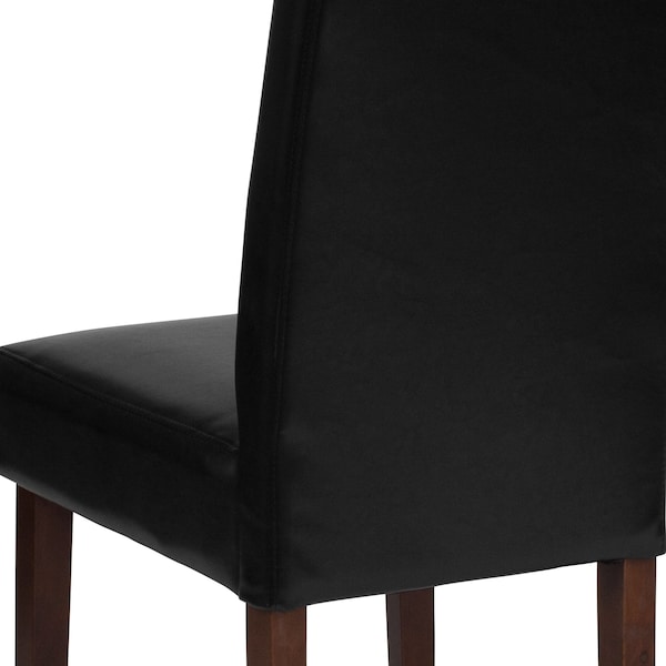 Flash Furniture Black LeatherSoft Parsons Chair with Mahogany Legs - QY-A37-9061-BKL-GG