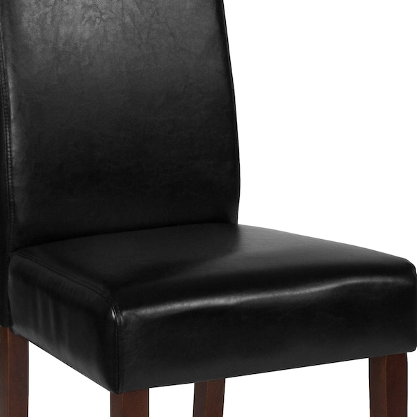 Flash Furniture Black LeatherSoft Parsons Chair with Mahogany Legs - QY-A37-9061-BKL-GG