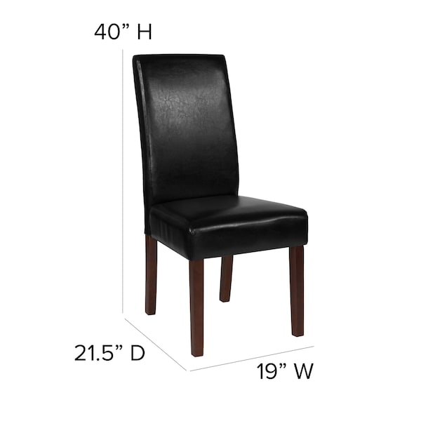 Flash Furniture Black LeatherSoft Parsons Chair with Mahogany Legs - QY-A37-9061-BKL-GG