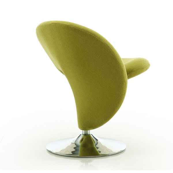 Manhattan Comfort Curl Swivel Accent Chair in Green and Polished Chrome (Set of 2) - 2-AC040-GR