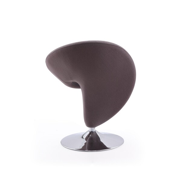 Manhattan Comfort Curl Swivel Accent Chair in Grey and Polished Chrome - AC040-GY
