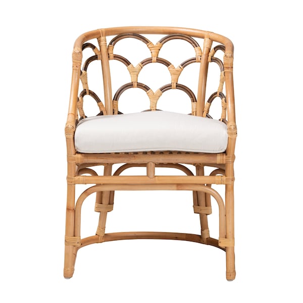 Baxton Studio Aster Modern Bohemian Natural Brown Rattan Armchair - 225-13073-ZORO