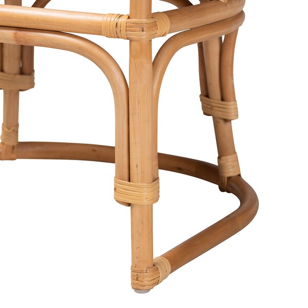 Baxton Studio Aster Modern Bohemian Natural Brown Rattan Armchair - 225-13073-ZORO