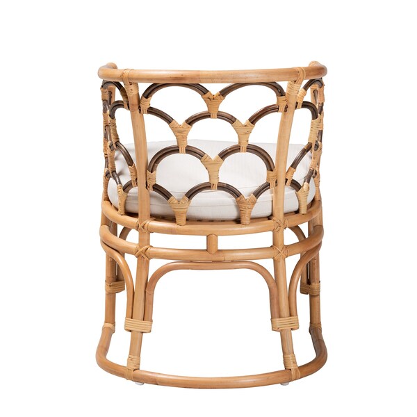 Baxton Studio Aster Modern Bohemian Natural Brown Rattan Armchair - 225-13073-ZORO
