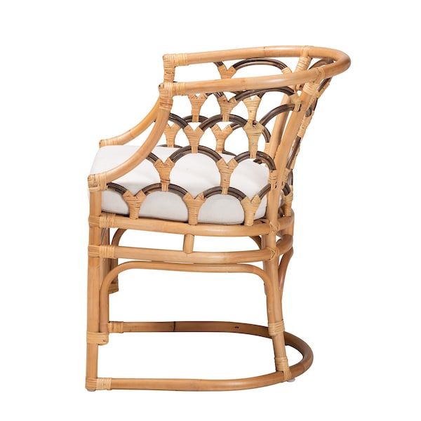 Baxton Studio Aster Modern Bohemian Natural Brown Rattan Armchair - 225-13073-ZORO