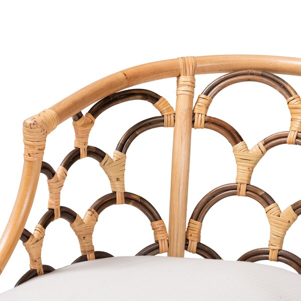 Baxton Studio Aster Modern Bohemian Natural Brown Rattan Armchair - 225-13073-ZORO