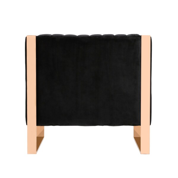 Manhattan Comfort Trillium Accent Chair in Black and Rose Gold - AC055-BK