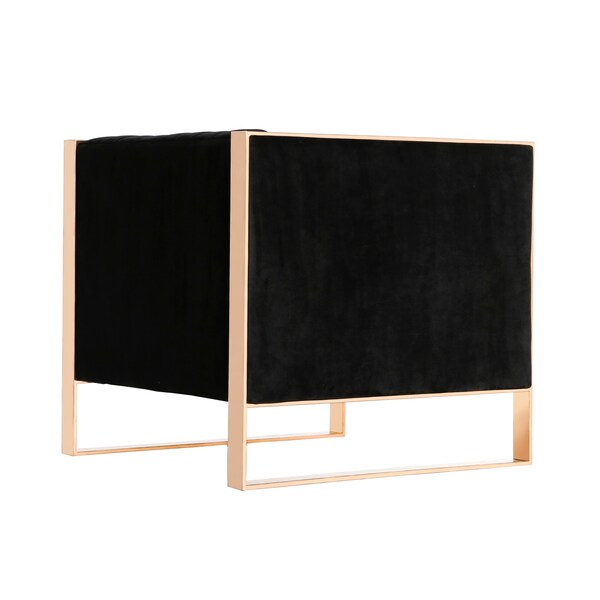 Manhattan Comfort Trillium Accent Chair in Black and Rose Gold - AC055-BK