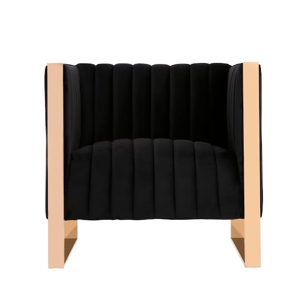 Manhattan Comfort Trillium Accent Chair in Black and Rose Gold - AC055-BK
