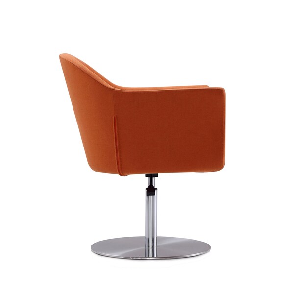 Manhattan Comfort Voyager Swivel Adjustable Accent Chair in Orange and Brushed Metal (Set of 2) - 2-AC051-OR