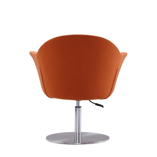 Manhattan Comfort Voyager Swivel Adjustable Accent Chair in Orange and Brushed Metal (Set of 2) - 2-AC051-OR