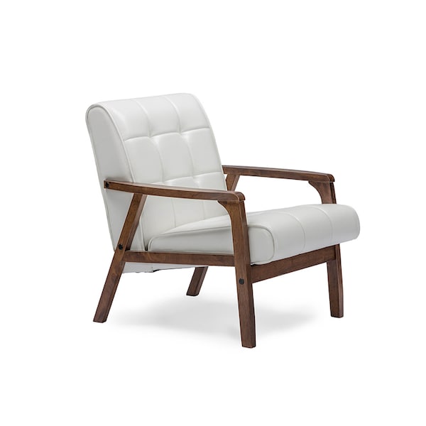 Baxton Studio Mid-Century Masterpieces Club Chair - White - 115-6236