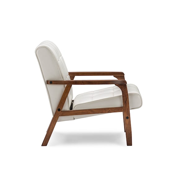 Baxton Studio Mid-Century Masterpieces Club Chair - White - 115-6236