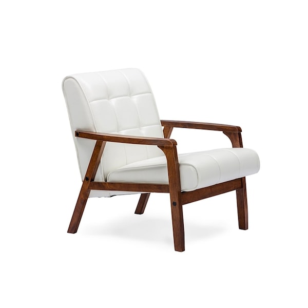Baxton Studio Mid-Century Masterpieces Club Chair - White - 115-6236