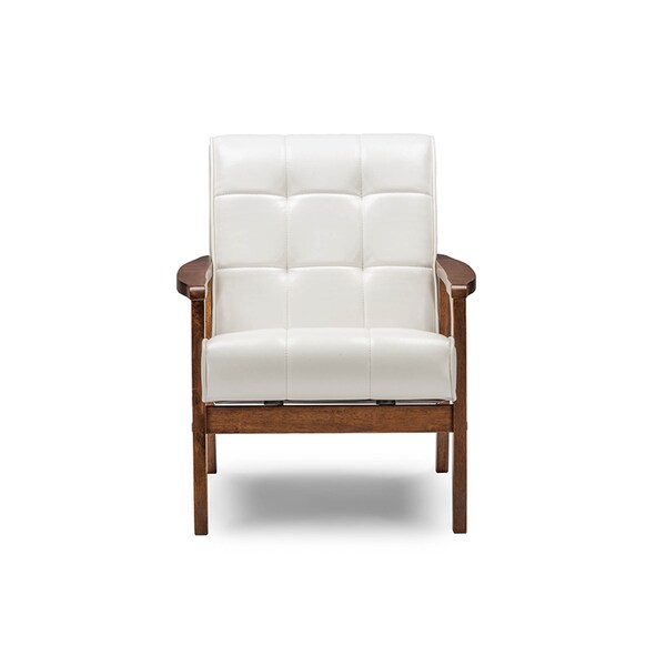 Baxton Studio Mid-Century Masterpieces Club Chair - White - 115-6236