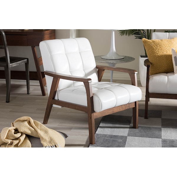 Baxton Studio Mid-Century Masterpieces Club Chair - White - 115-6236