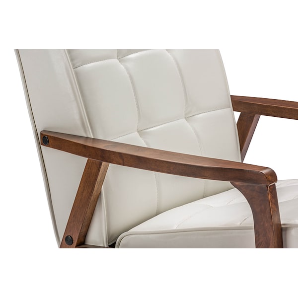 Baxton Studio Mid-Century Masterpieces Club Chair - White - 115-6236