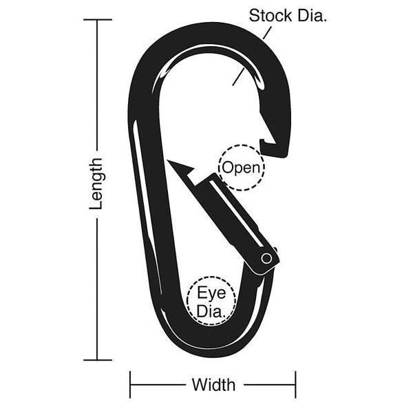 Lucky Line Spring Snap, HD, Steel, L 3 1/8 In - 4GGN2