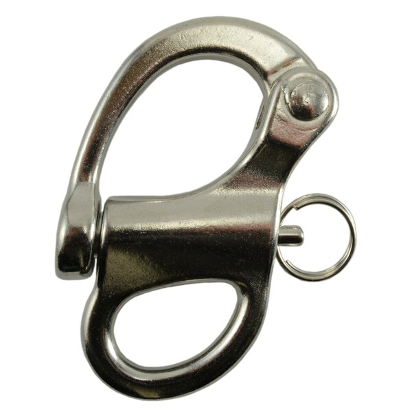 Midwest Fastener 7/8" x 5/8" x 3-3/4" 316 Stainless Steel Fixed Snap Hook Shackles - 35783