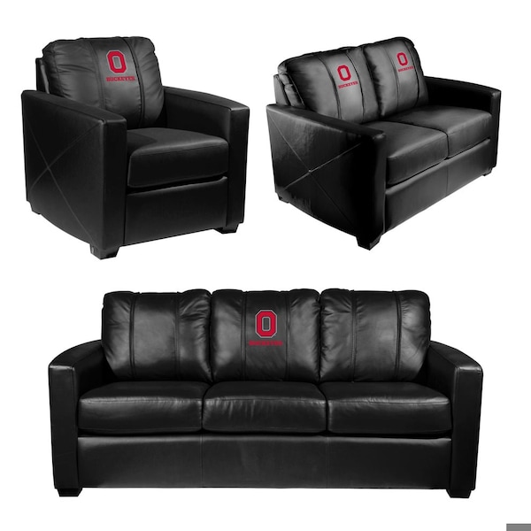 Dreamseat Silver Club Chair with Ohio State Block O Buckeyes Logo - XZ7759002CHCDBK-PSCOL11054