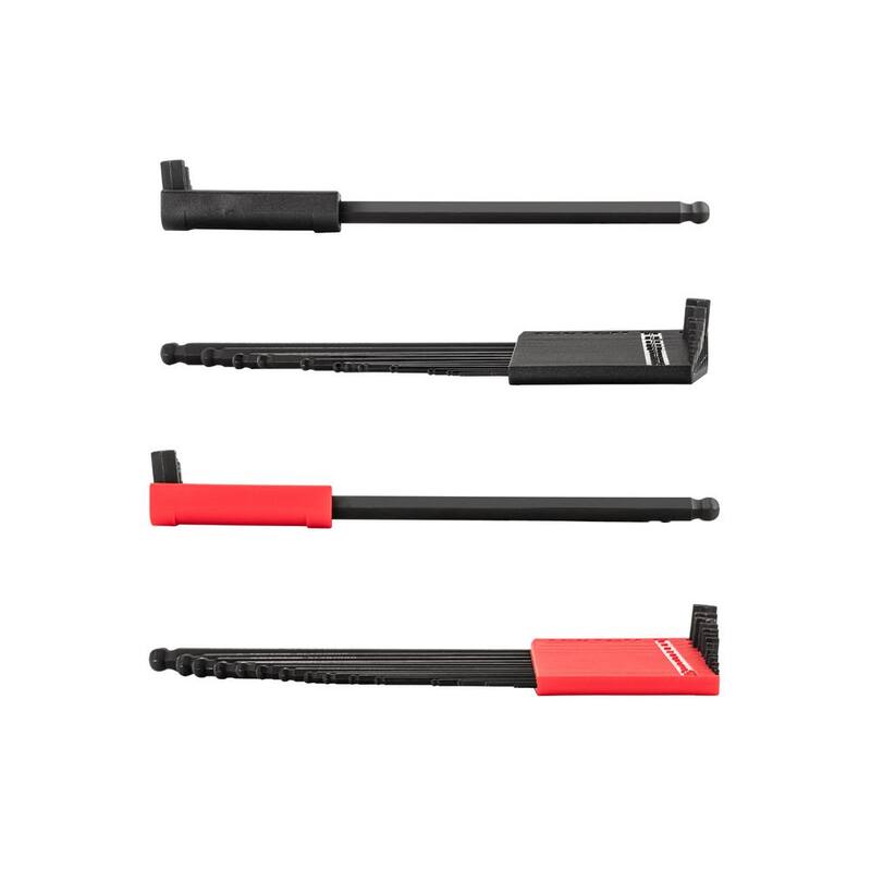 Juego de llaves hexagonales de brazo corto con extremo de bola TEKTON con portaherramientas, 28 piezas (0.050 a 3/8 pulgadas, 1.3 a 10 mm) - KLX91312