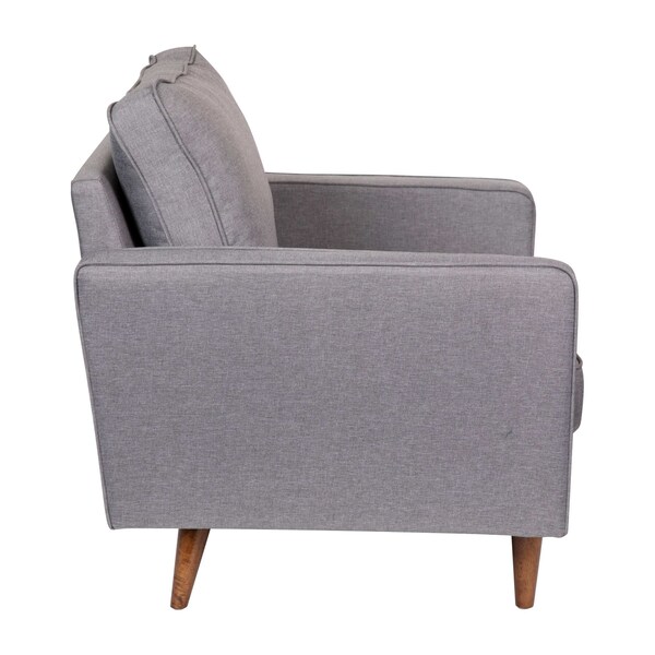 Flash Furniture Slate Gray Faux Linen Upholstered Tufted Chair - IS-PC100-GY-GG