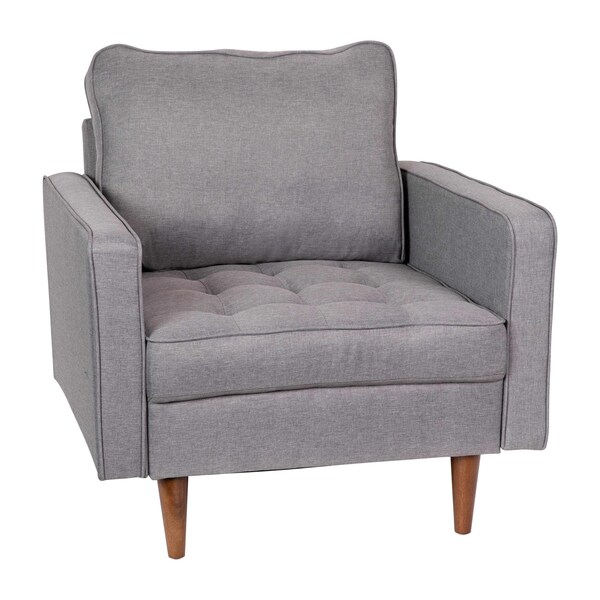 Flash Furniture Slate Gray Faux Linen Upholstered Tufted Chair - IS-PC100-GY-GG