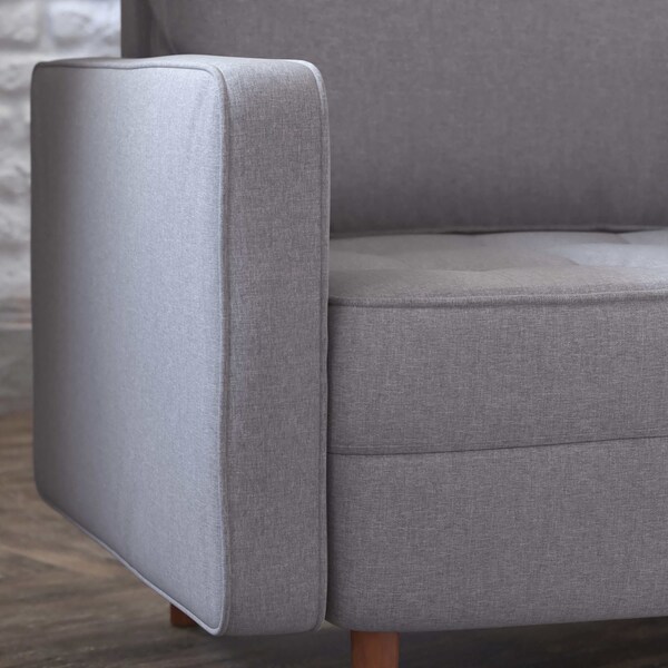 Flash Furniture Slate Gray Faux Linen Upholstered Tufted Chair - IS-PC100-GY-GG