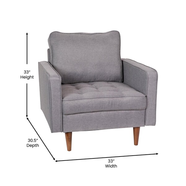 Flash Furniture Slate Gray Faux Linen Upholstered Tufted Chair - IS-PC100-GY-GG