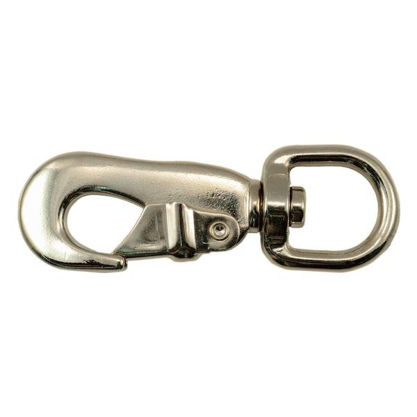 Midwest Fastener 3/4" Nickel Plated Steel Swivel Eye Spring Snap Hooks 10PK - 52217