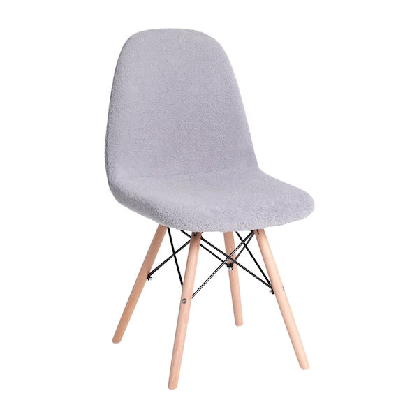 Flash Furniture Gray Faux Sherpa Accent Chair with Wood Legs - DL-10-GY-GG