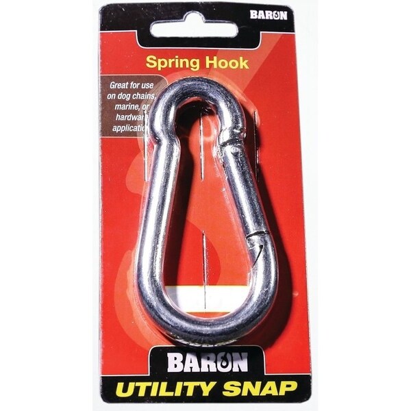 Baron Spring Hook Snap Link, 400 lb Working Load, Steel, Nickel - C-2450-3/8