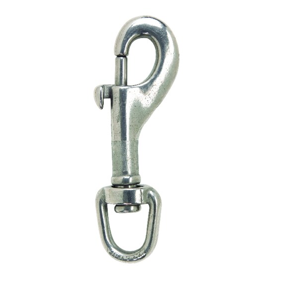 Campbell Chain & Fittings Campbell 1/2 in. D X 3-5/16 in. L Polished Stainless Steel Round Swivel Eye Bolt Snap 170 lb - T7631304