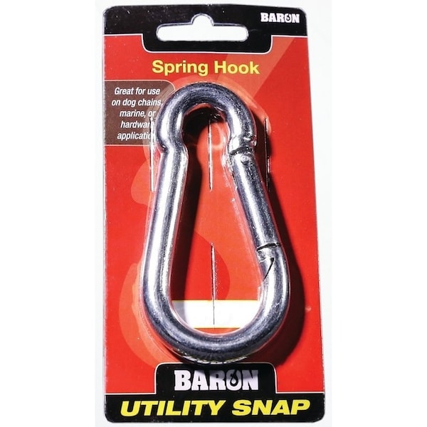 Baron Spring Hook Snap Link, 600 lb Working Load, Steel, Nickel - C-2450-1/2