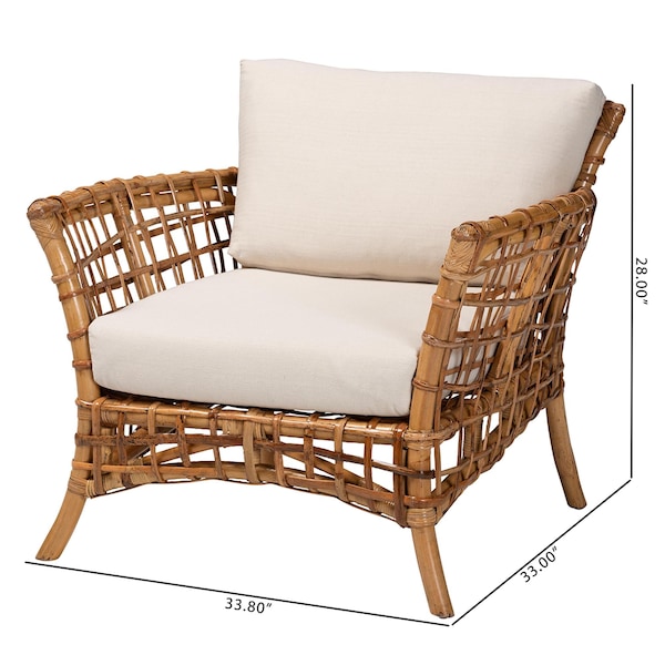 Bali & Pari Babette Modern Bohemian Natural Brown Rattan Arm Chair - 239-13481-ZORO