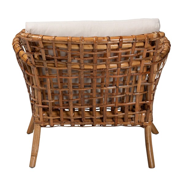 Bali & Pari Babette Modern Bohemian Natural Brown Rattan Arm Chair - 239-13481-ZORO