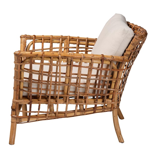 Bali & Pari Babette Modern Bohemian Natural Brown Rattan Arm Chair - 239-13481-ZORO