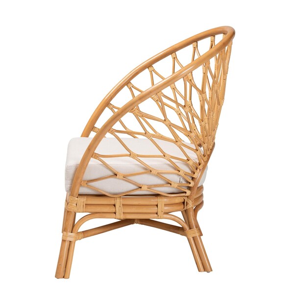 Bali & Pari Emmeline Bohemian Honey Rattan Accent Chair - 245-13640-ZORO