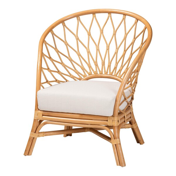 Bali & Pari Emmeline Bohemian Honey Rattan Accent Chair - 245-13640-ZORO