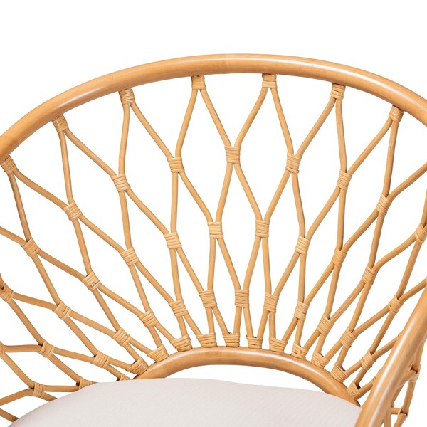 Bali & Pari Emmeline Bohemian Honey Rattan Accent Chair - 245-13640-ZORO