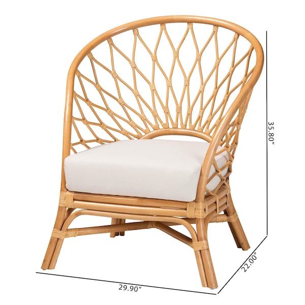 Bali & Pari Emmeline Bohemian Honey Rattan Accent Chair - 245-13640-ZORO