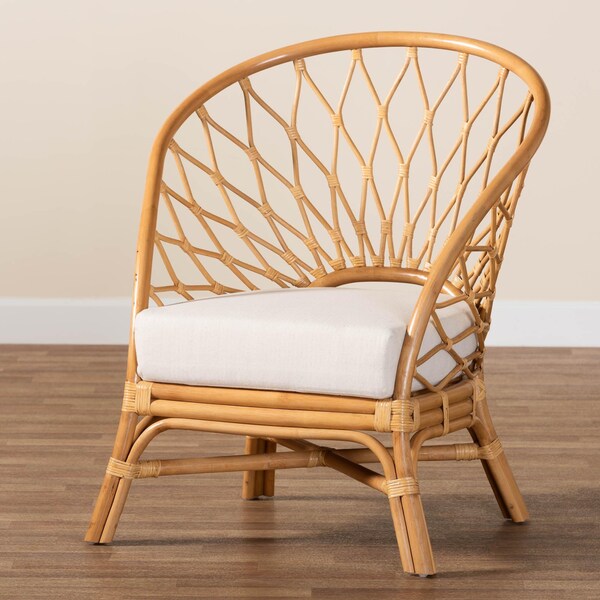 Bali & Pari Emmeline Bohemian Honey Rattan Accent Chair - 245-13640-ZORO