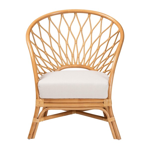 Bali & Pari Emmeline Bohemian Honey Rattan Accent Chair - 245-13640-ZORO