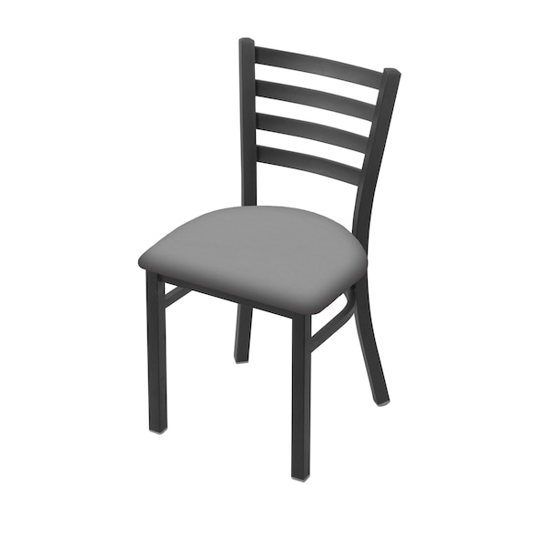 Holland Bar Stool Co 400 Jackie 18" Chair with Pewter Finish and Canter Folkstone Grey Seat - 40018PW007
